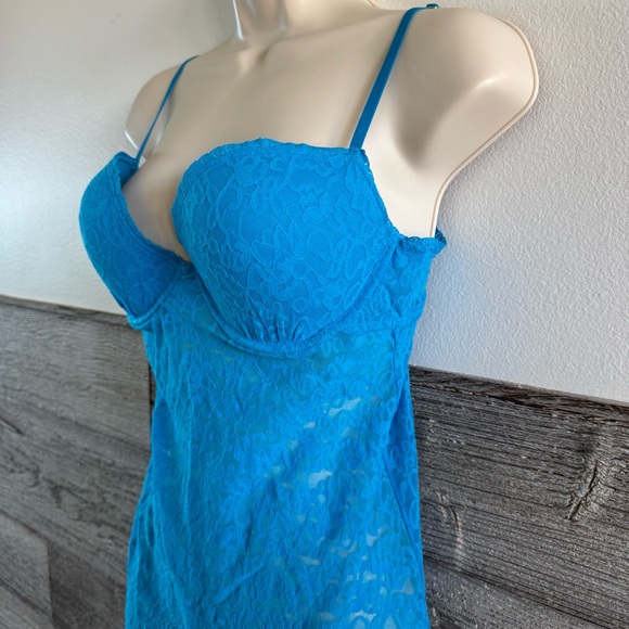 Victoria's Secret Blue Lace Chemise with Sweetheart Neckline Size M/L - Picture 2 of 8